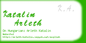 katalin arleth business card